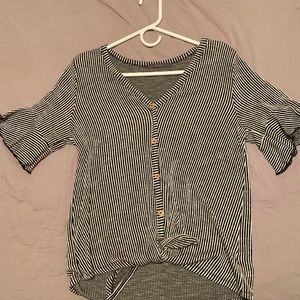 Black and white stripped casual shirt